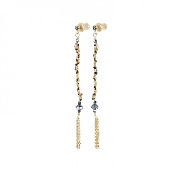 Marie Laure Chamorel ilgi auksuoto sidabro auskarai 